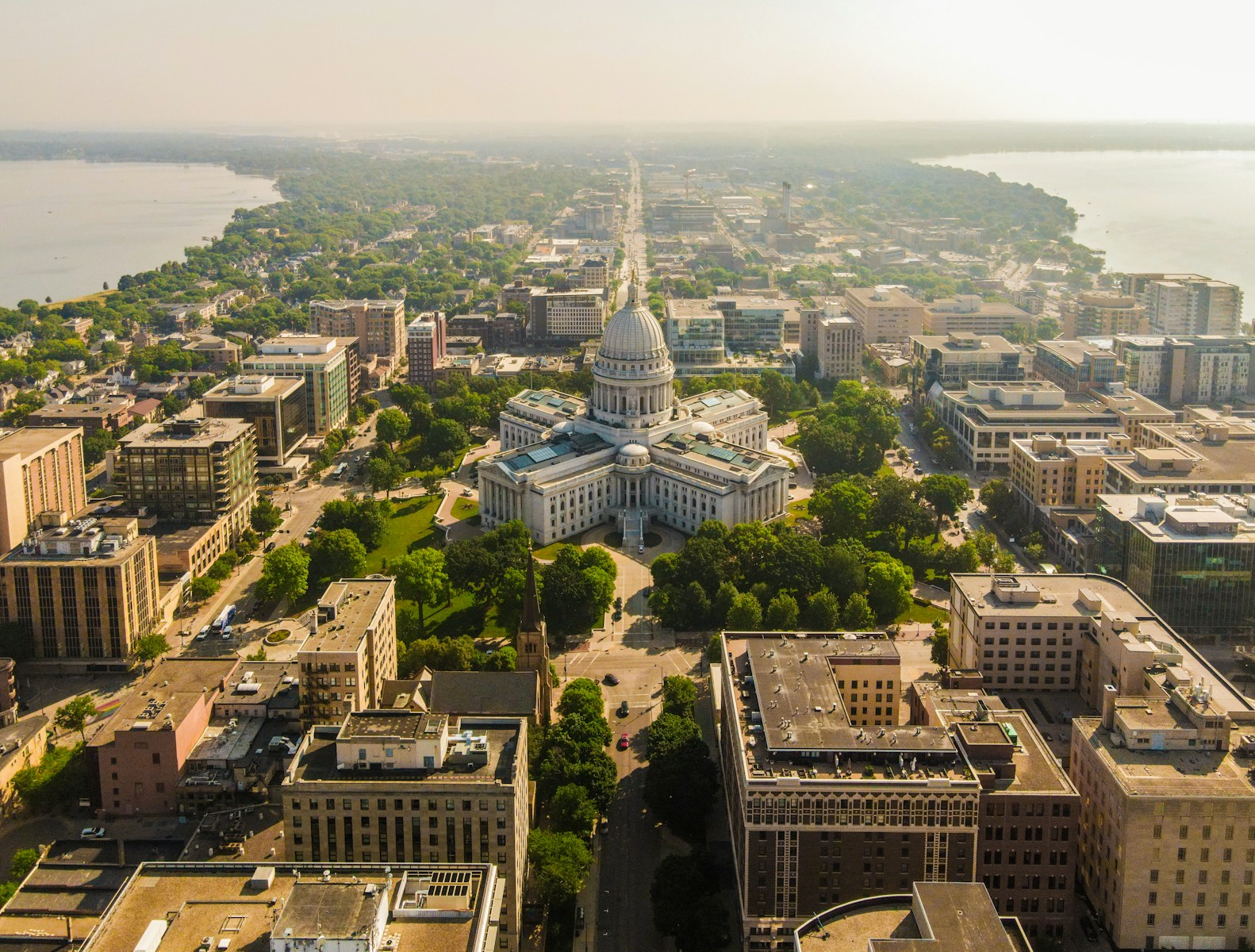 an aerial view of the capital building in washington, dc