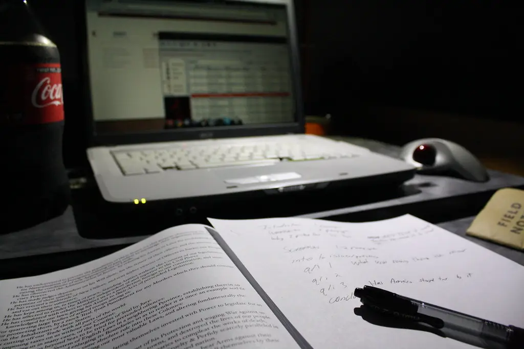 College books and a laptop
