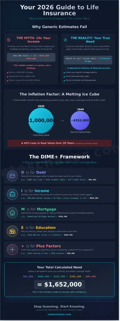 Chart detailing how to determine how much life insurance you should purchase